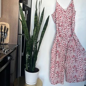Red and white printed romper / jumpsuit